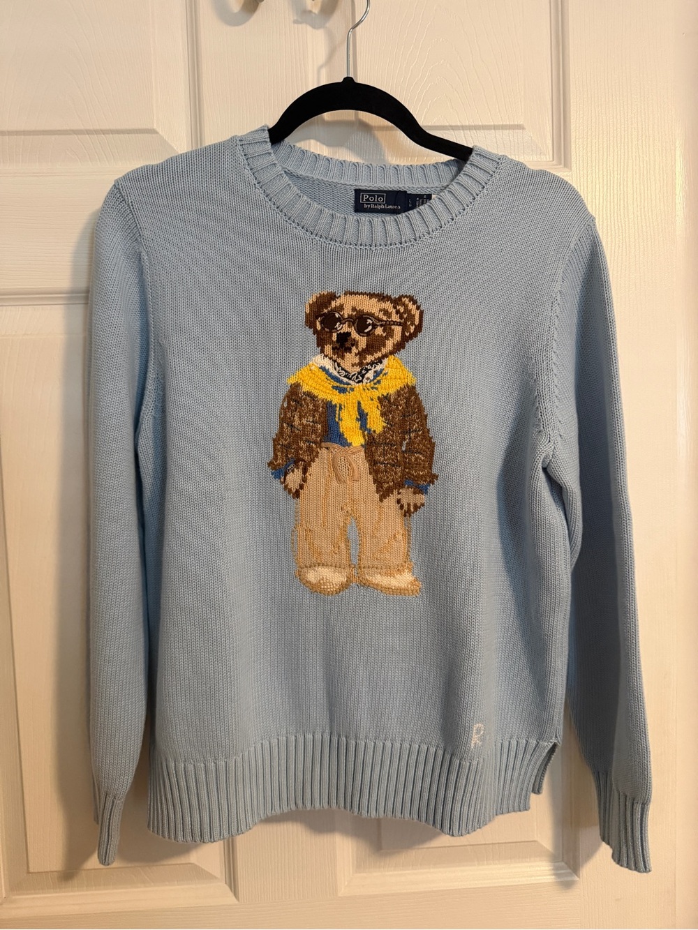 Ralph Lauren Light Blue Polo Bear Crewneck Sweater